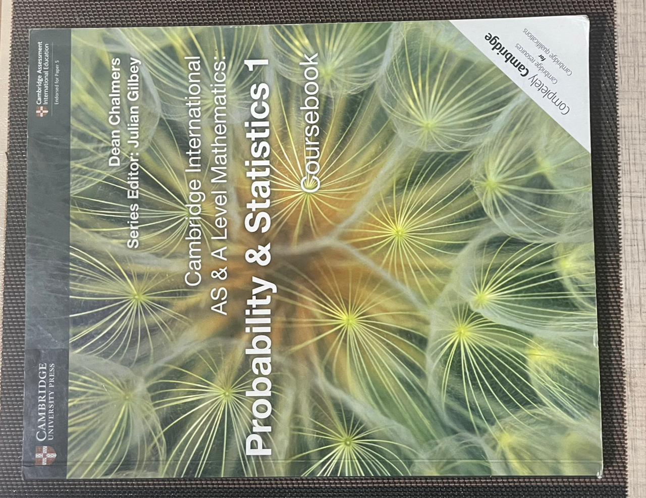 cambridge international as and a level probability and statistics 1 course book original textbook
